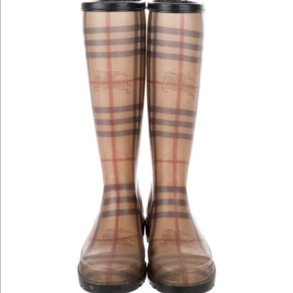 BURBERRY NOVA CHECK RAIN BOOTS - AUTHENTIC